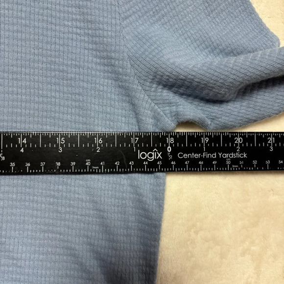 Hollister Mens 100% Cotton Waffle Knit Long‎ Sleeve Shirt XS Baby Blue - Picture 10 of 10